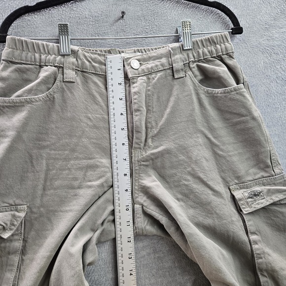 Pacsun Women Pants M Gray Cargo Twill Puddle Zip Off Convertible Baggy Y2K - Picture 8 of 12